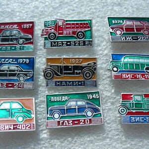 Vintage badge pin USSR Cars of the USSR