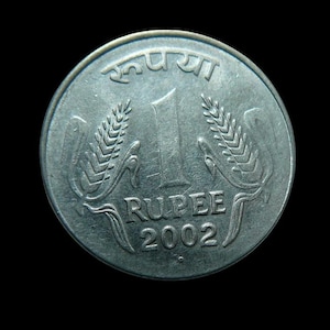 Vintage coin India 1 rupee 1996,2002