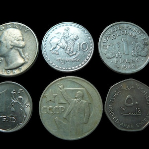 Vintage coins USA, Georgia, France, Russia, USSR, UAE
