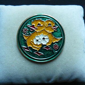 Vintage ZSRR Pin Dziecięca Tęczowa Odznaka Kaczuszki z kreskówek