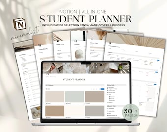 Student Planner Notion Template Aesthetic All-in-One University College Dashboard All In One Notion Planner ADHD Student College Template