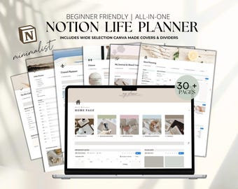 Notion Life Planner Template, All-In-One Notion Dashboard, Ultimate Life Planner Notion, ADHD Friendly Notion Planner, 2025, 2026