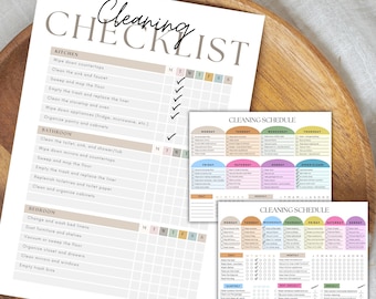 Editable Cleaning Schedule Checklist, ADHD Cleaning Planner, Printable Chore Chart, Cleaning Planner Checklist Daily Weekly Kids Chore Chart