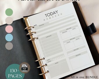 ADHD Daily Planner Adult, Printable Adhd Planner, Minimalist Adhd Life Planner, ADHD Productivity daily Planner adhd planner bundle download
