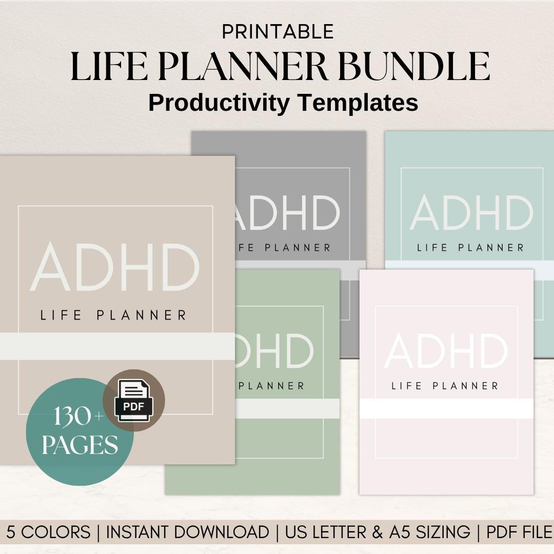 ADHD Planner Adult Printable Adhd Digital Planner PDF Adhd Daily Adult ...