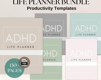 ADHD Planner Adult Printable Adhd Digital Planner PDF Adhd Daily Adult Planner ADHD Productivity daily Planner adhd planner bundle download