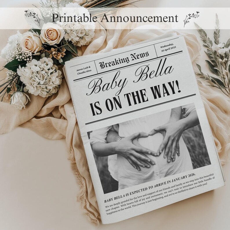 Baby Announcement Newspaper Template Newspaper Baby Pregnancy