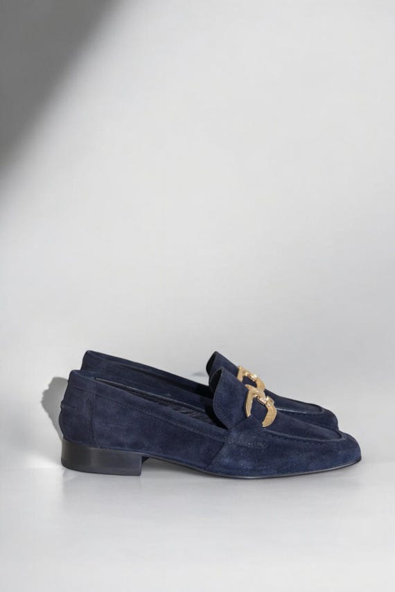 Elegant Blue Women\'s Loafers with Gold Detailing Amazon.com | MUSSHOE Loafers for Women Comfortable Flats  main image 4