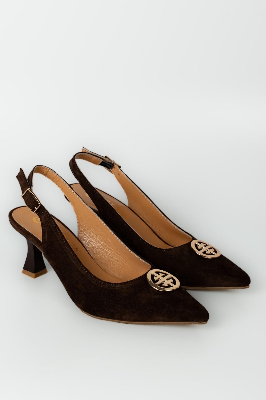 Genuine Leather Slingback Kitten Heels, Pointed Toe Low Heel Pumps - Etsy