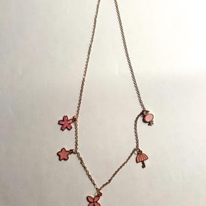 pink charm necklace