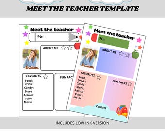 Meet the Teacher Classroom Printable Template – Editable Canva Introduction Flyer for Back-to-School Open House
