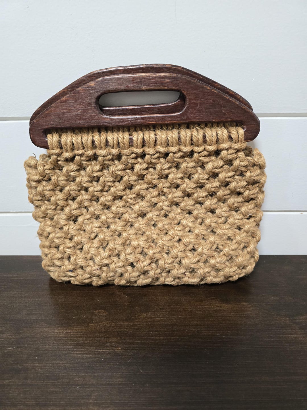 Macrame Box Handles Vintage Wooden Handle Macrame Bag - Etsy