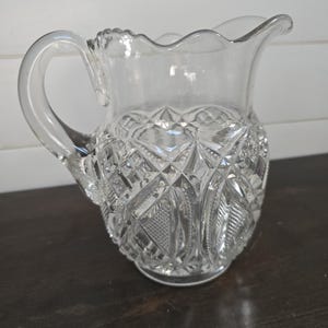 Vintage Antique Brilliant Cut Glass Pitcher