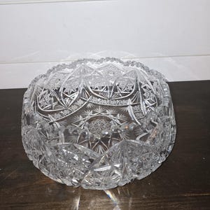 Vintage American Brilliant Cut Crystal Centerpiece Bowl
