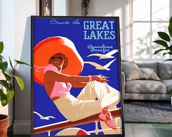 Vintage Kreuzfahrt Poster: Seen Reise Kunstdruck