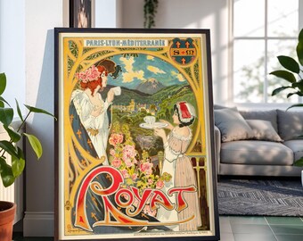 Royat, Frankreich Spa Stadt Reise Poster: Jugendstil Poster