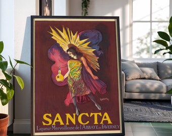 Sancta Vintage Poster von Leonetto Cappiello: Auffällige, farbenfrohe Illustration