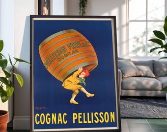 Cognac Pellisson Vintage Poster von Leonetto Cappiello: Barrel Illustration