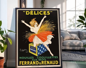 Délices Ferrand Renaud Vintage Poster von Leonetto Cappiello: Dynamische Figuren Illustration