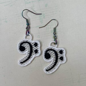 Customizable Music Symbol Earrings: Treble, Bass, Alto Clef