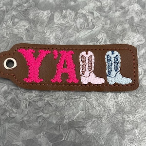 Y&#39;ALL Western Boot Bag Charm Keychain for Southern Charm Backpack Accessory for Purse Tag Gift for Western Lover Bag Tag for Bachelorette