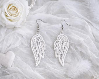 Memorial Angel Earring Lace Design Wing Jewelry Grief Tribute Baby Memorial Sympathy Gift Angel Wing Remembrance Keepsake Memory Earring