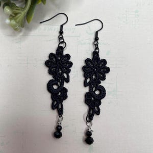 Flower Lace Earrings: Beaded Lightweight Embroidered Dangles
