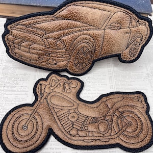 Car and Motorcycle Embroidered Coaster for Dad Automobile Enthusiasts and Motorcycle Rider Gift for Motorcyclist and Auto Lover Gift for Him