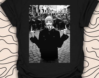 Anonymous Vendetta T-Shirt – Protest Spirit Mask Tee – Iconic Image Gift Unisex Men Women Shirt 1315PC