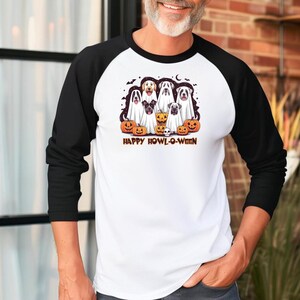 Perros de Halloween Happy Howl-O-Ween Unisex Hombres Mujeres 4676PC