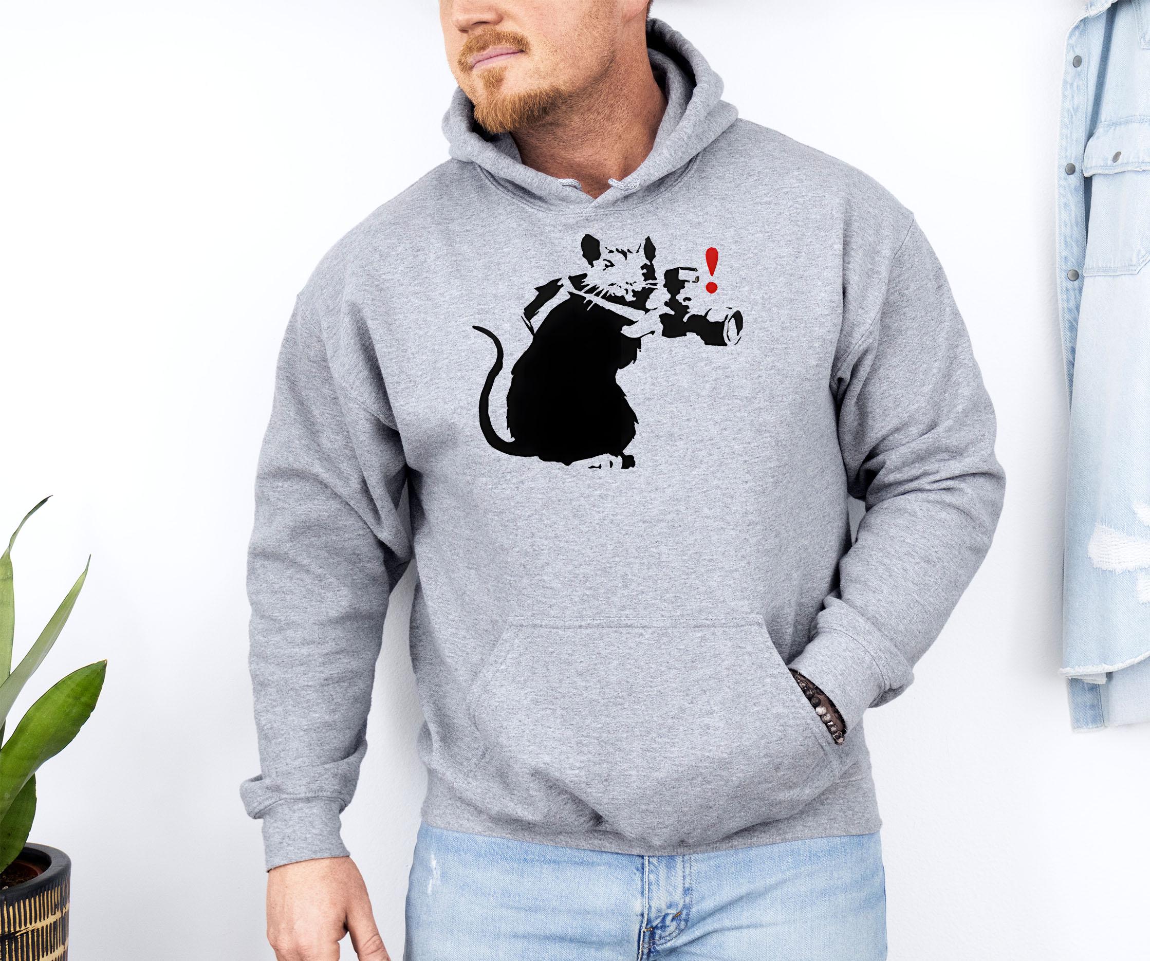Banksy Paparazzi Rat Hoodie Sweatshirt - Graffiti Street Art Casual ...