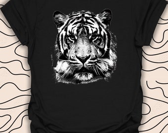 Tiger Graphic T-Shirt – Fierce Animal Print – Wildlife Lover Gift Unisex Men Women Shirt 1055PC