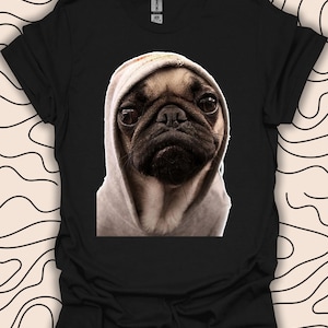 T-shirt à capuche mignon carlin - t-shirt graphique pour amoureux des chiens - adorable cadeau pour animal de compagnie chemise unisexe homme femme 355 pièces