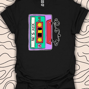 Retro Cassette 80&#39;s Mix Tape T-Shirt – Vintage Music Lovers Tee – Fun Throwback Design Gift Unisex Men Women Shirt 2715PC