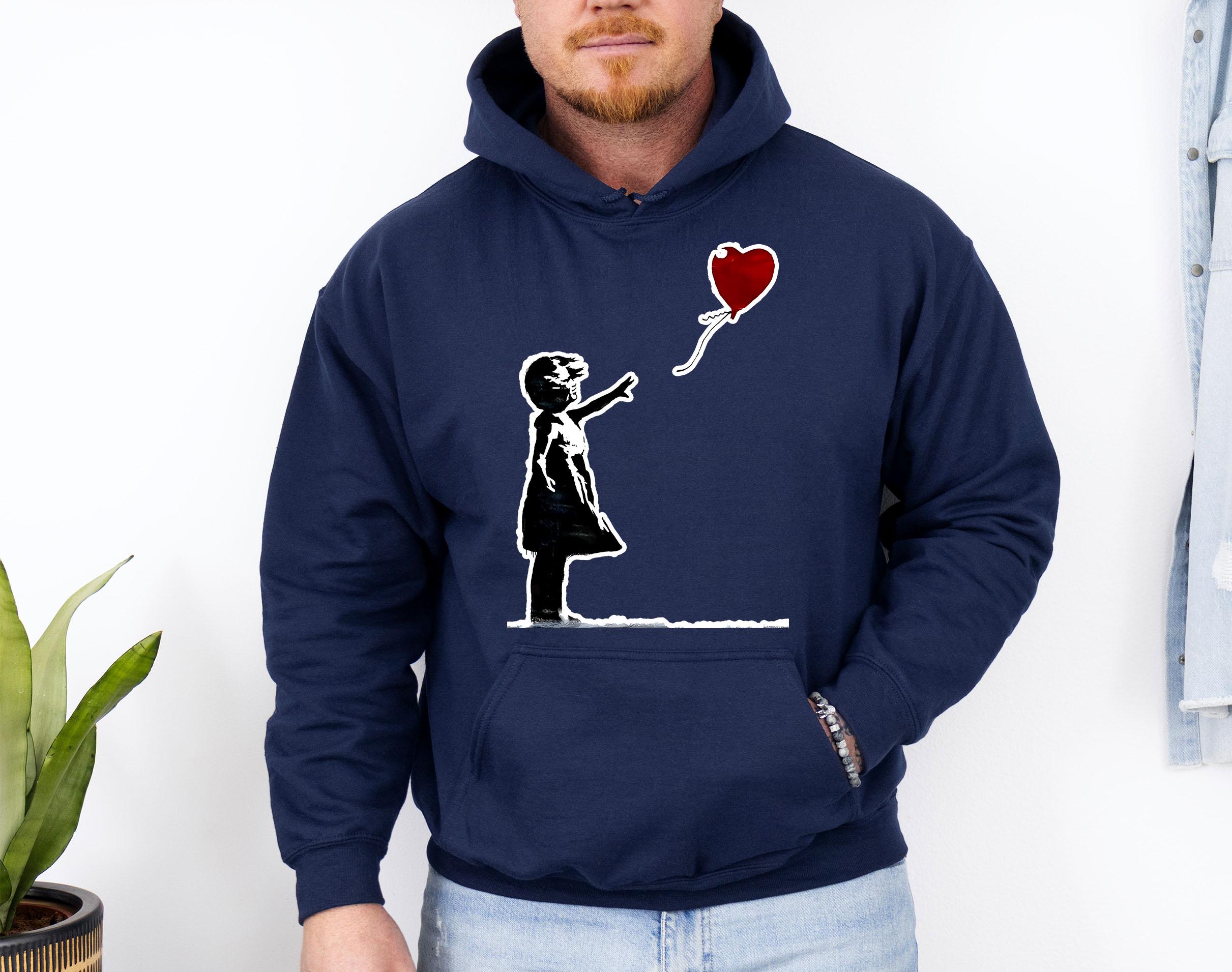 Banksy Girl With Balloon Hoodie Sweatshirt - Graffiti Street Art Casual ...