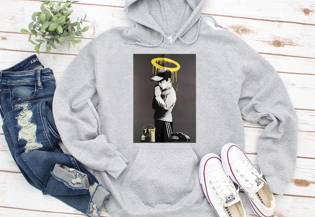 Banksy Forgive Us Trespassing Hoodie Sweatshirt - Graffiti Street Art ...