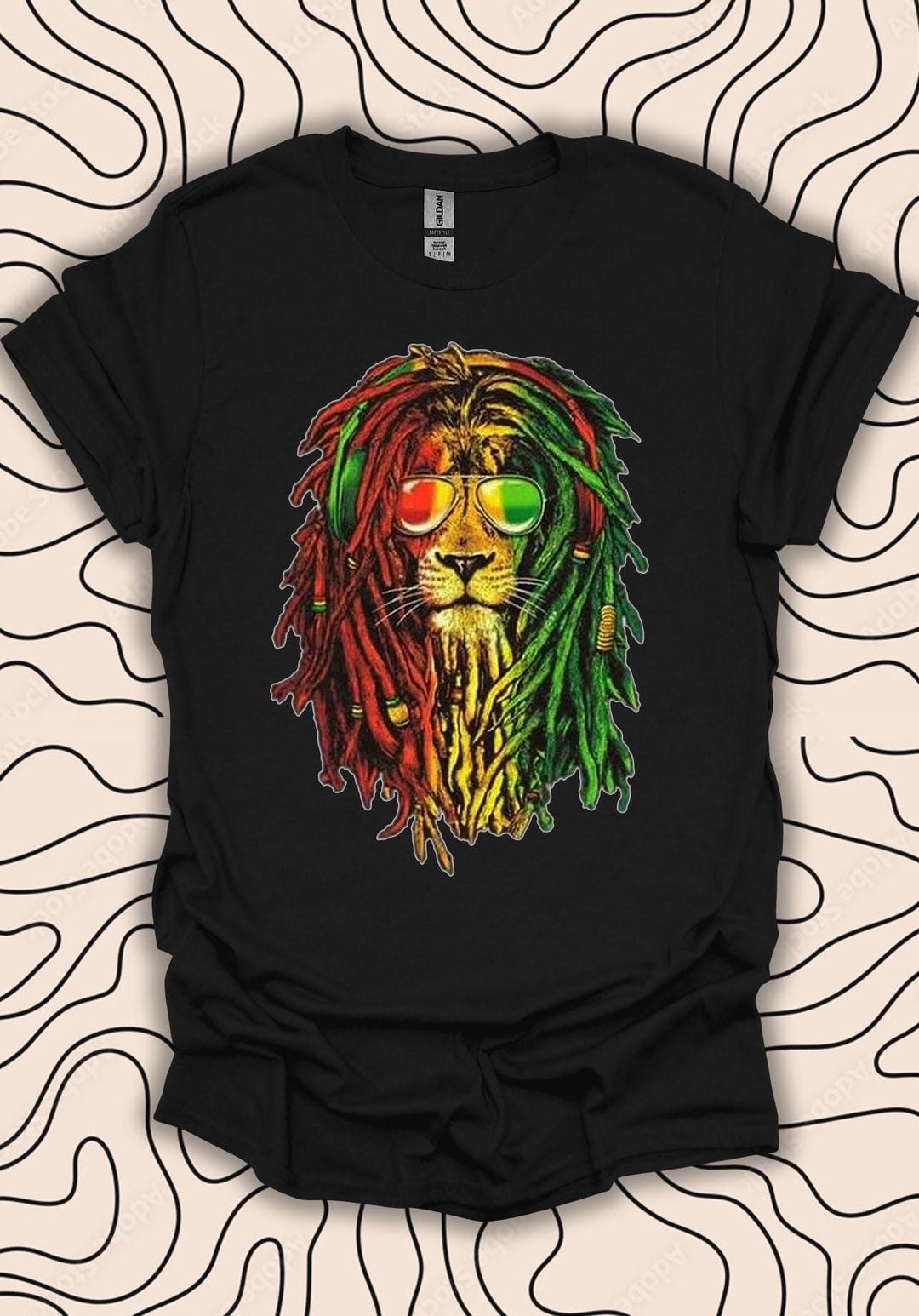 Rasta Lion T-shirt – Reggae Inspired Art Tee – Bold Jamaican Vibes