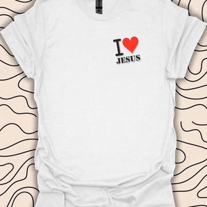 I Love Jesus Pocket T-Shirt – Faith Based Religious Tee – Christian Spiritual Gift Unisex Men Women Shirt 1449PC