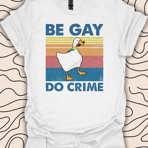 Be Gay Do Crime T-Shirt – Funny Pride Meme Tee – LGBTQ Rainbow Graphic Gift Unisex Men Women Shirt 3089PC