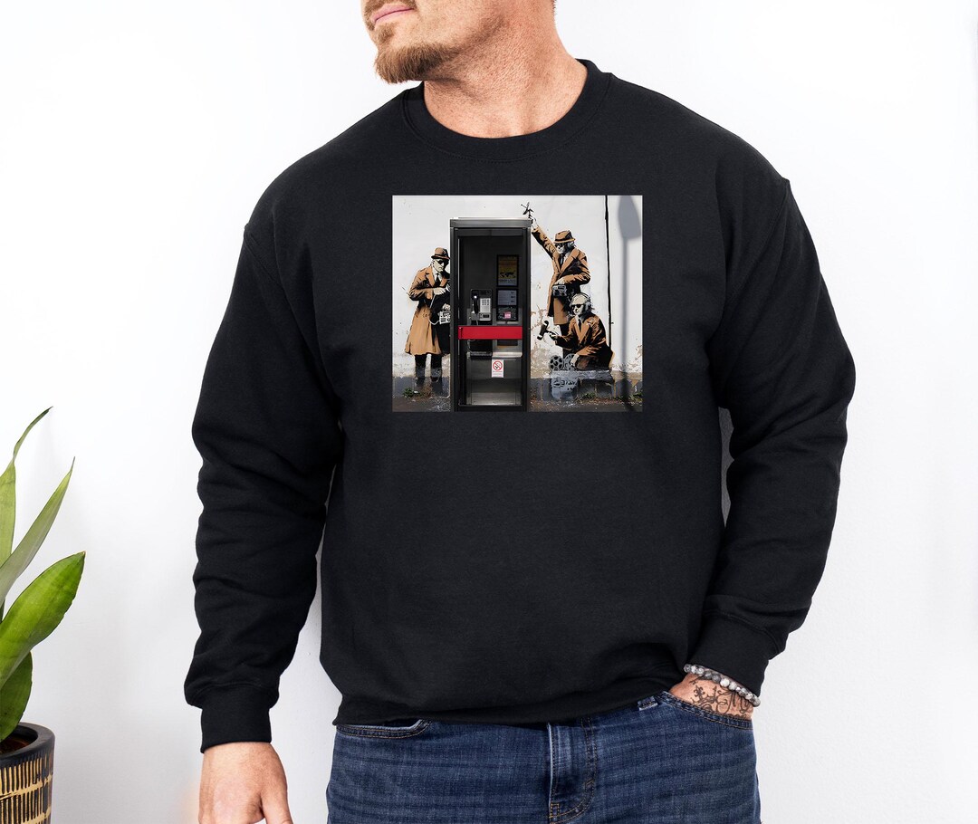 Banksy Spy Booth Hoodie Sweatshirt - Graffiti Street Art Casual Unisex ...