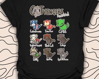 Cat Avengers T-Shirt – Cute Super hero Cat Parody Tee – Fun Superhero Cat Lovers Gift Unisex Men Women Shirt 1794PC