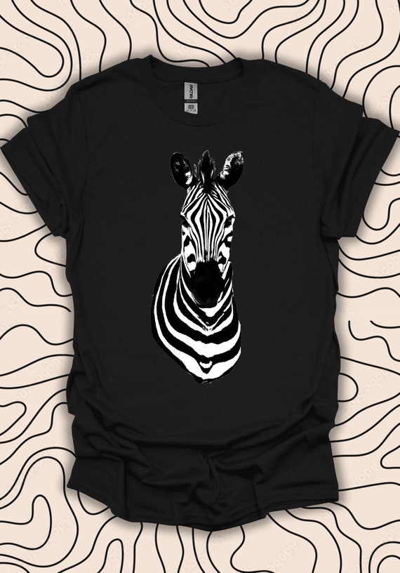 Zebra Graphic T-shirt – Black and White Animal Tee – Safari Style