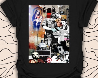 Camiseta Banksy Street Art – Camiseta gráfica de arte callejero urbano – Regalo de diseño artístico vanguardista Camiseta unisex para hombres y mujeres 617PC
