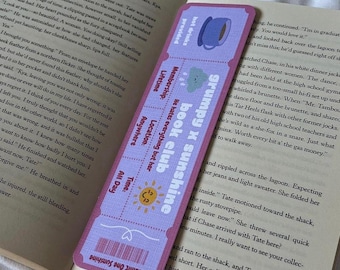Grumpy X Sunshine Book Club Bookmark | Cute Bookmark Purple Pink, Book, Coffee | Christmas Present | Stocking Filler | Gift | TurnAndMark
