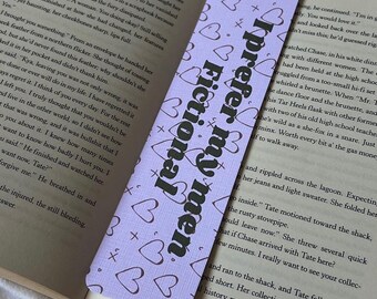 I Prefer My Men Fictional Bookmark | Handmade Linen Cardstock | Christmas
