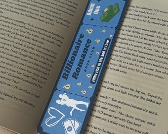 Billionaire Romance Book Club Bookmark | Cute Bookmark: Blue, Money, Love | BookTok | Gift | TurnAndMark