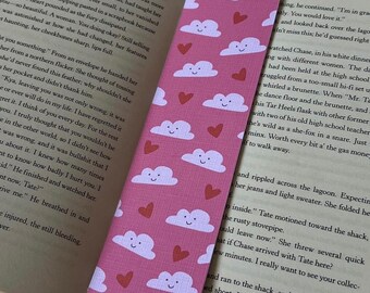 Happy Cloud Bookmark | Pink, Red, Hearts, Cloud | Valentines | BookTok | Gift | TurnAndMark