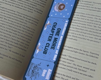 One More Chapter Club Bookmark | Linen Cardstock, Book Lover Gift | Christmas