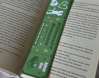 Billionaire Romance Book Club Bookmark | Green Linen Cardstock | Christmas