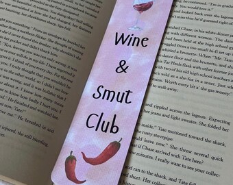 Wine & Smut Club Bookmark | Spicy Red Chili, Linen Cardstock | Christmas